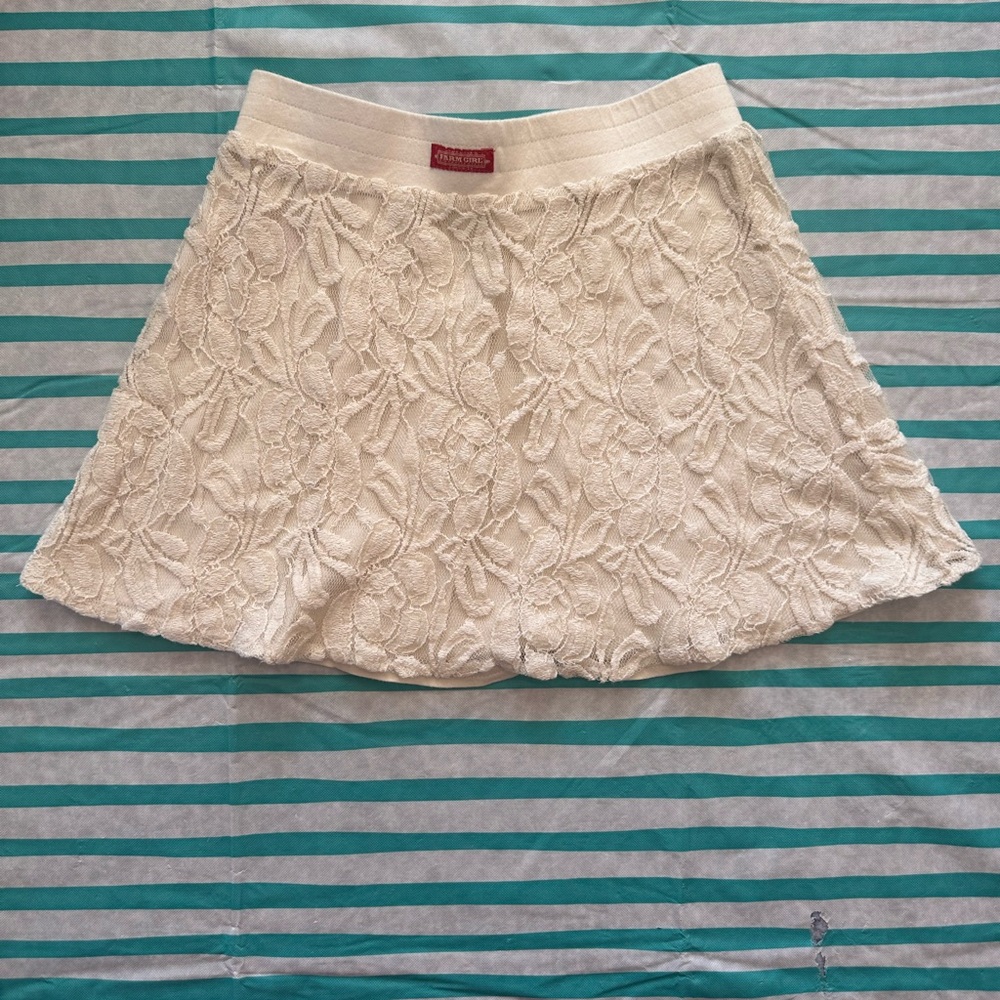 Girls Farm Girl 5/6  Lace A-Line Skirt - Cream